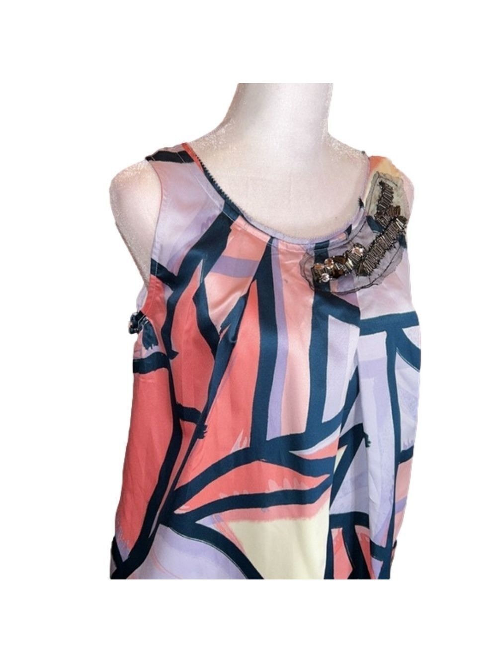 VERA WANG Simply Vera Fantastic Abstract Print Pop-Over Dress Size XS - Picture 3 of 13